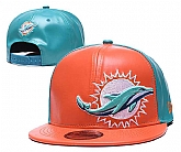 Dolphins Team Logo Orange Aque Leather Adjustable Hat GS,baseball caps,new era cap wholesale,wholesale hats